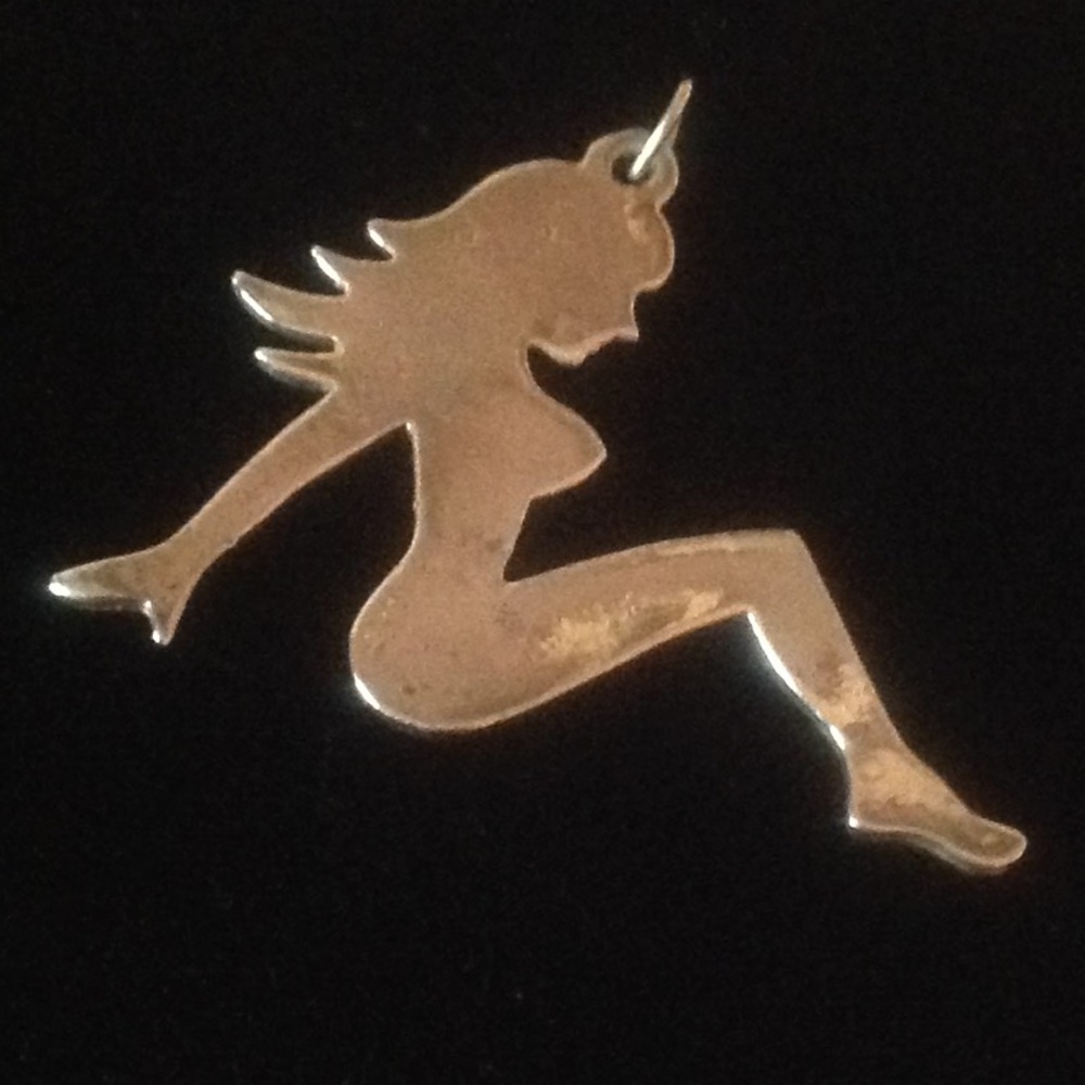 Woman Sitting Charm Silver